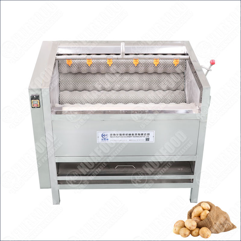 Industrial Potato Brush Washing And Peeling Machine 99.2% Peel Removal