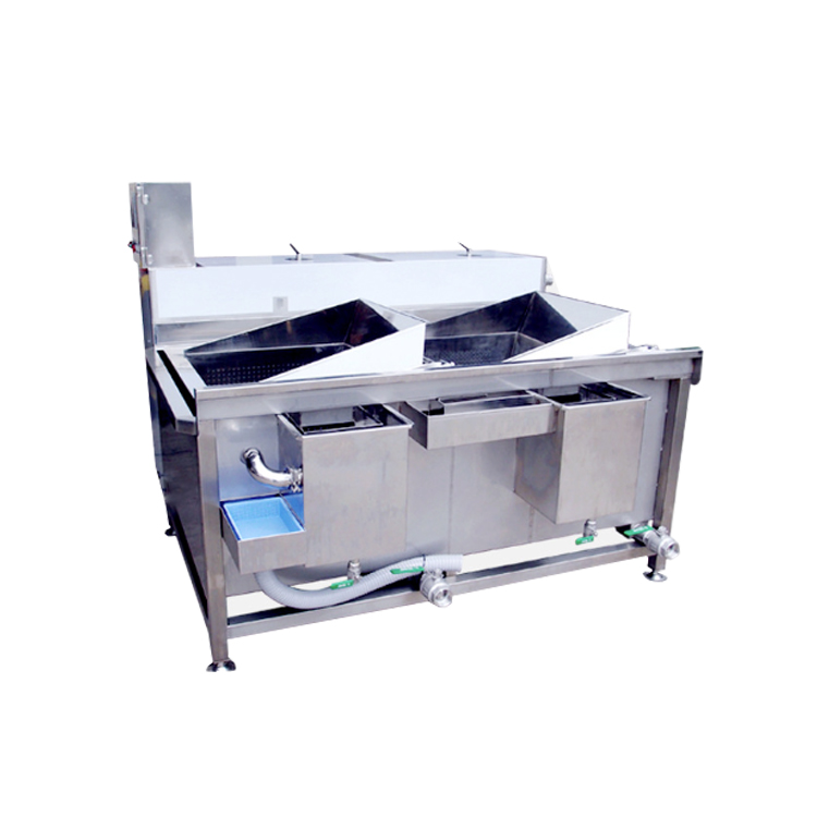Automatic restaurant vegetable washer with double trough washing machine
