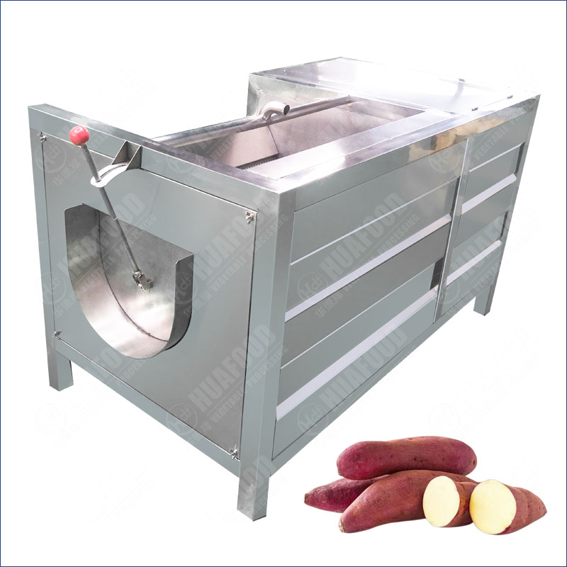 CommercialSweet Potato Washing Peeling Machine Brush Roller Type