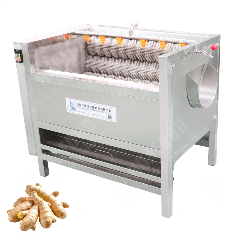 Stainless Steel Ginger Washing And Peeling Machine With Brush Roller