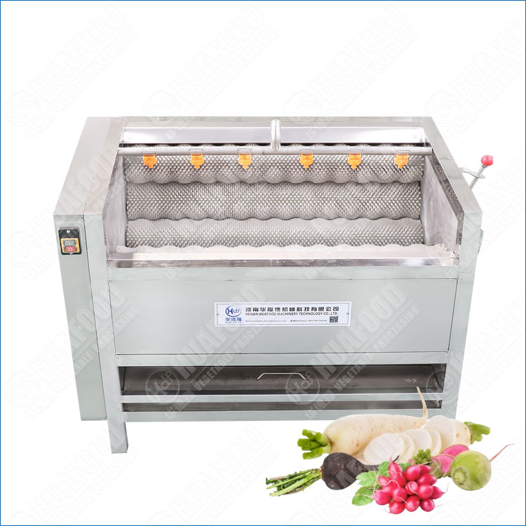Commercial Radish Brush Washing Machine For Gentle Mud Removal