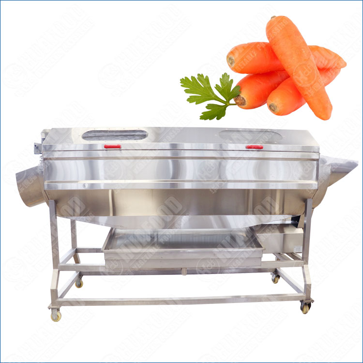 High Capacity Carrot Brush Washing Machine With Spiral Pushing