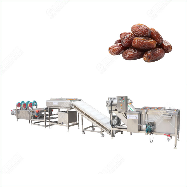 Bubble Type Date Palm Fruit Washing Machine With Brush Cleaner
